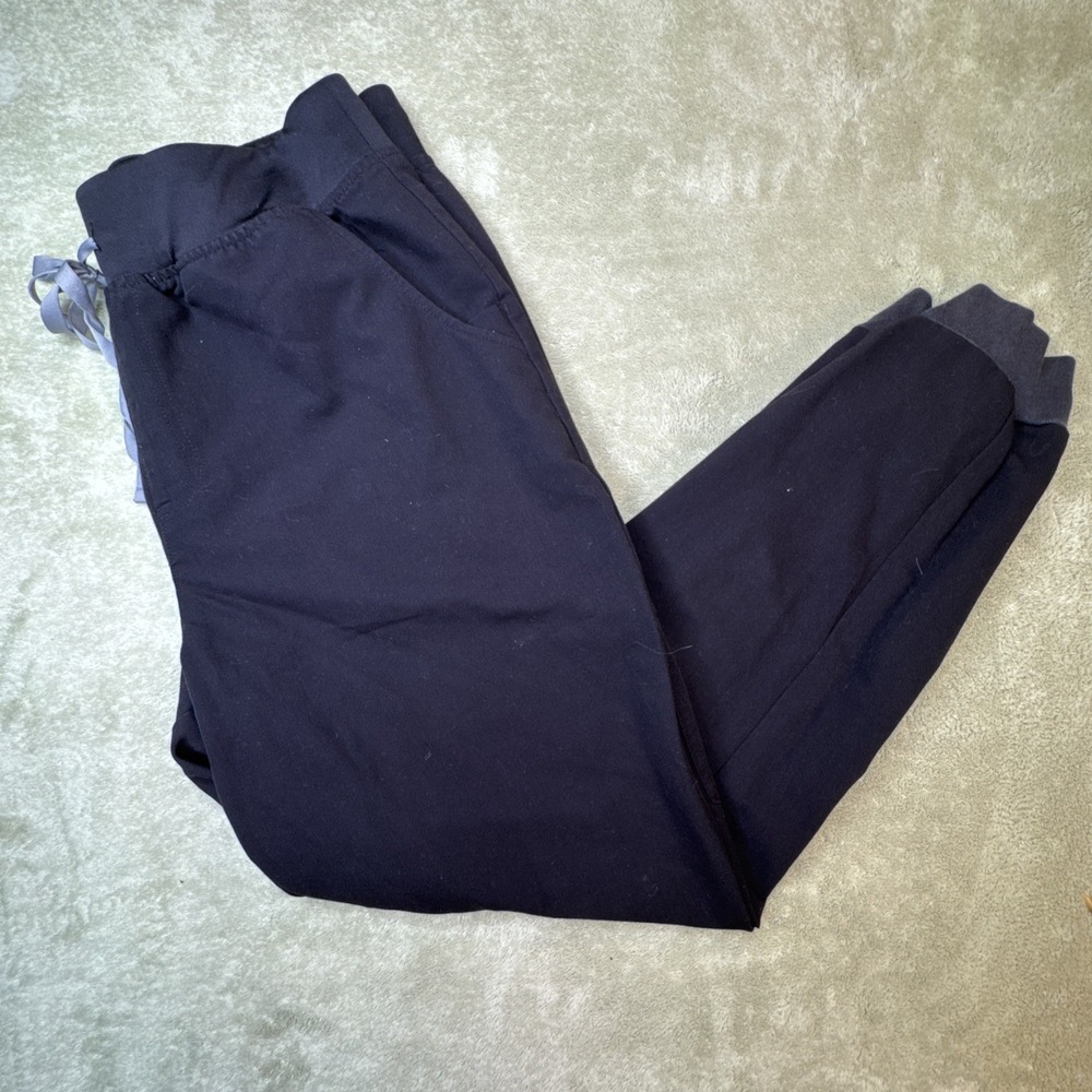 FIGS Women HW Zamora Jogger Scrub Pant black L large Performance Pocket technica